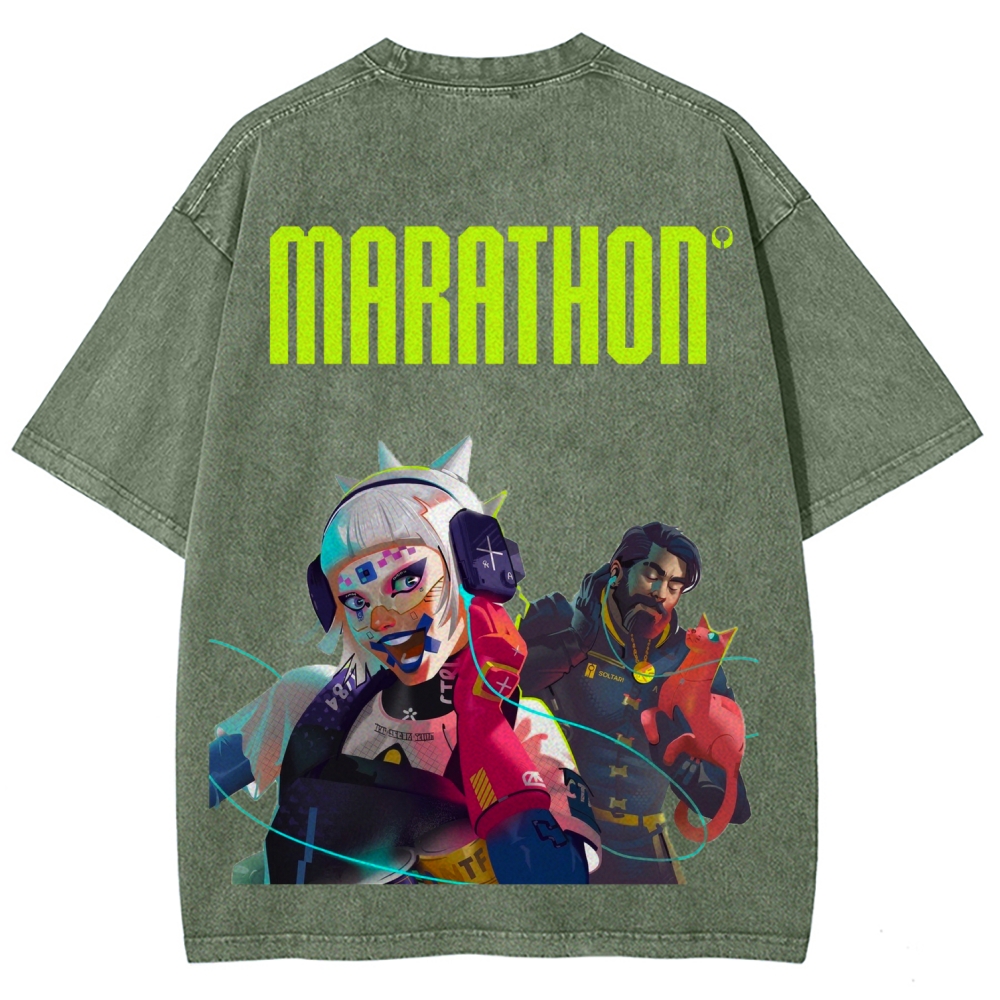 Marathon Unisex Fit Washed T-Shirt 2603012370