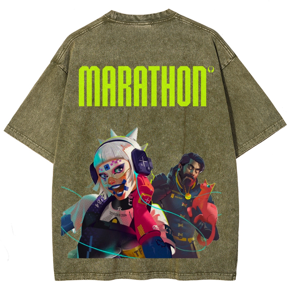 Marathon Unisex Fit Washed T-Shirt 2603012370