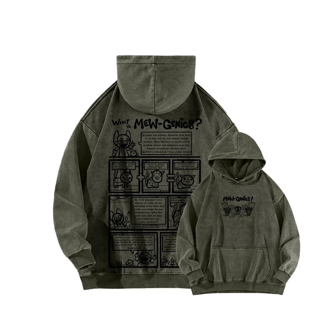 Mewgenics Unisex Washed Hoodie 2603012899