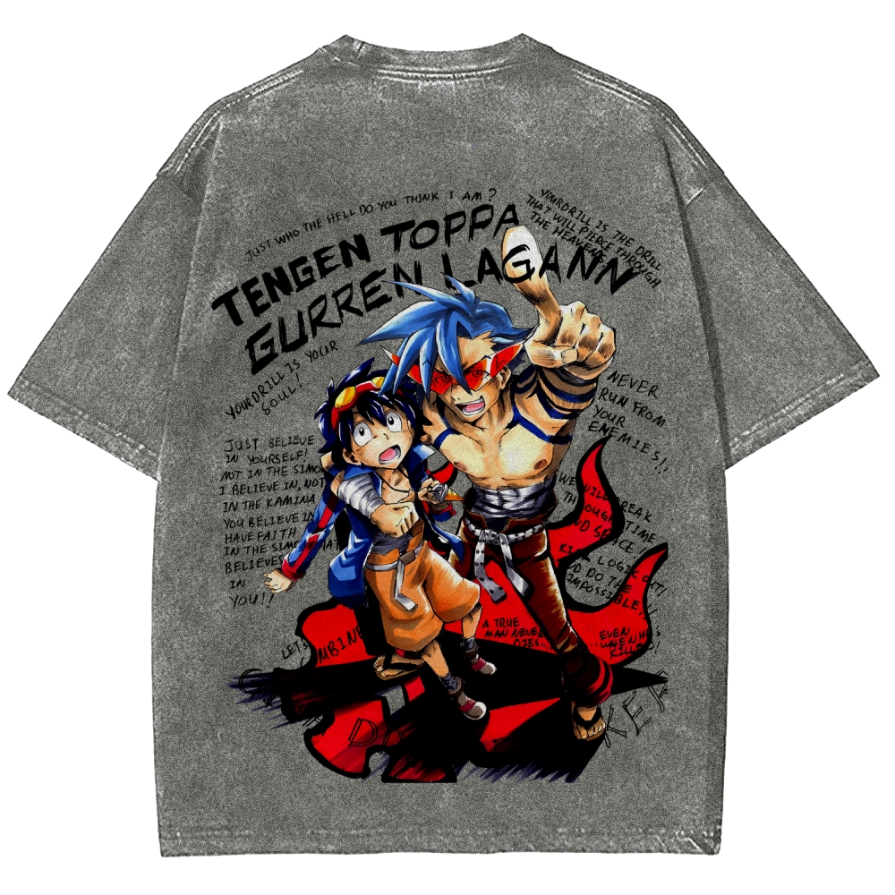 Tengen Toppa Unisex Fit Washed T-Shirt 2603014180
