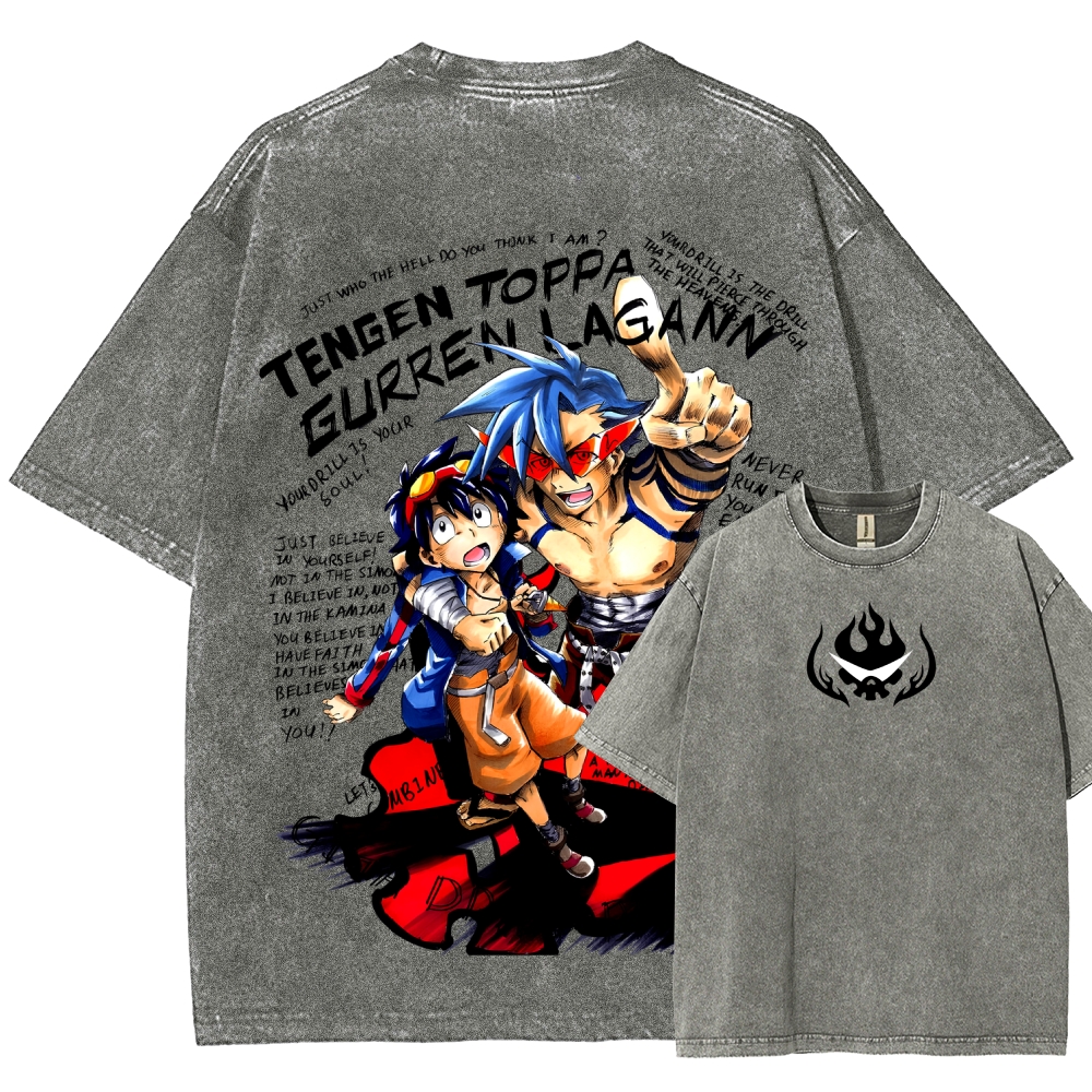 Tengen Toppa Unisex Fit Washed T-Shirt 2603014180
