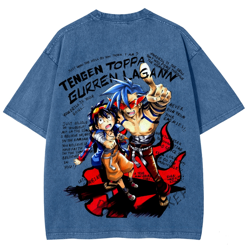 Tengen Toppa Unisex Fit Washed T-Shirt 2603014180