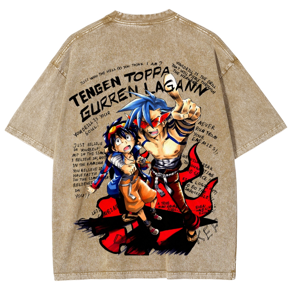 Tengen Toppa Unisex Fit Washed T-Shirt 2603014180