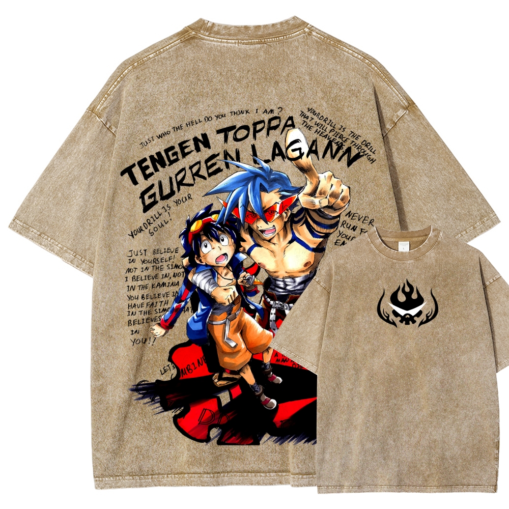 Tengen Toppa Unisex Fit Washed T-Shirt 2603014180