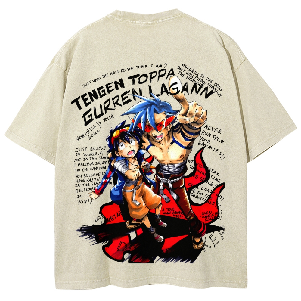 Tengen Toppa Unisex Fit Washed T-Shirt 2603014180