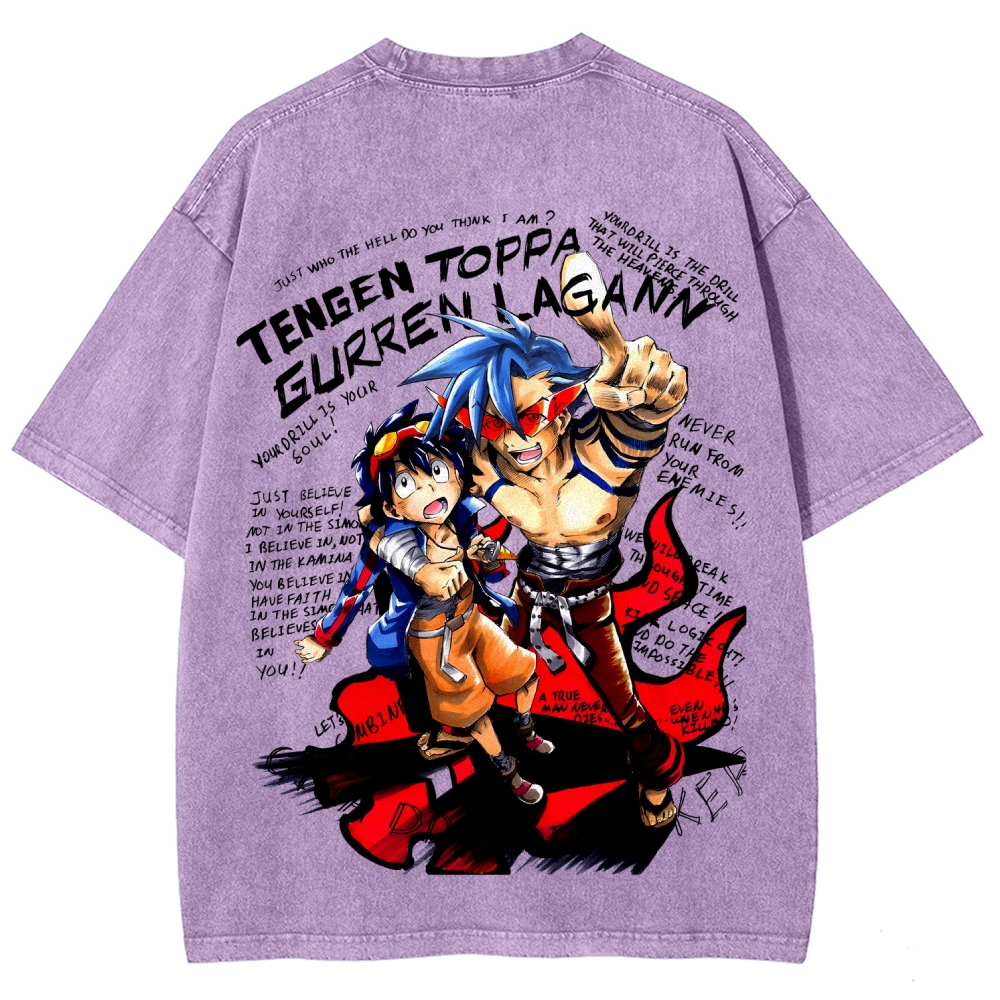 Tengen Toppa Unisex Fit Washed T-Shirt 2603014180