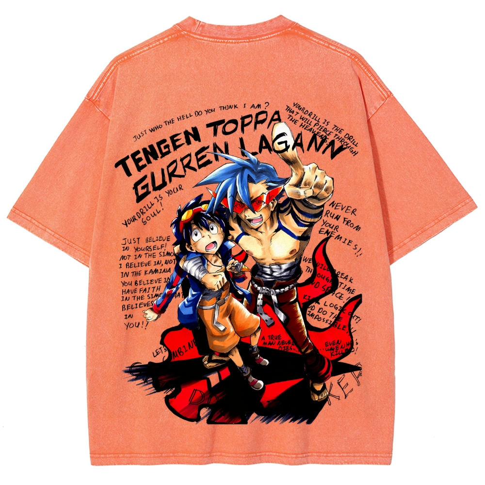 Tengen Toppa Unisex Fit Washed T-Shirt 2603014180