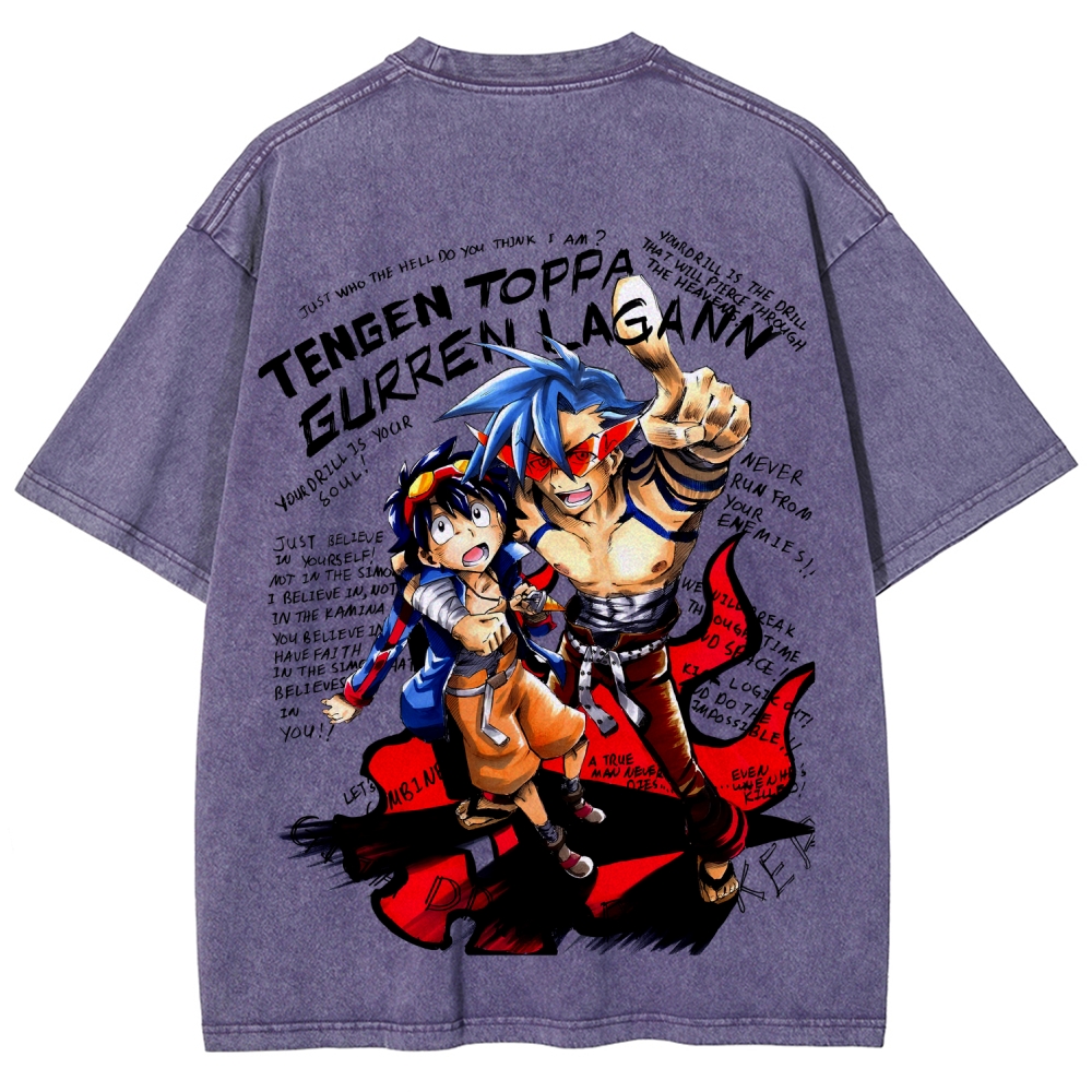 Tengen Toppa Unisex Fit Washed T-Shirt 2603014180