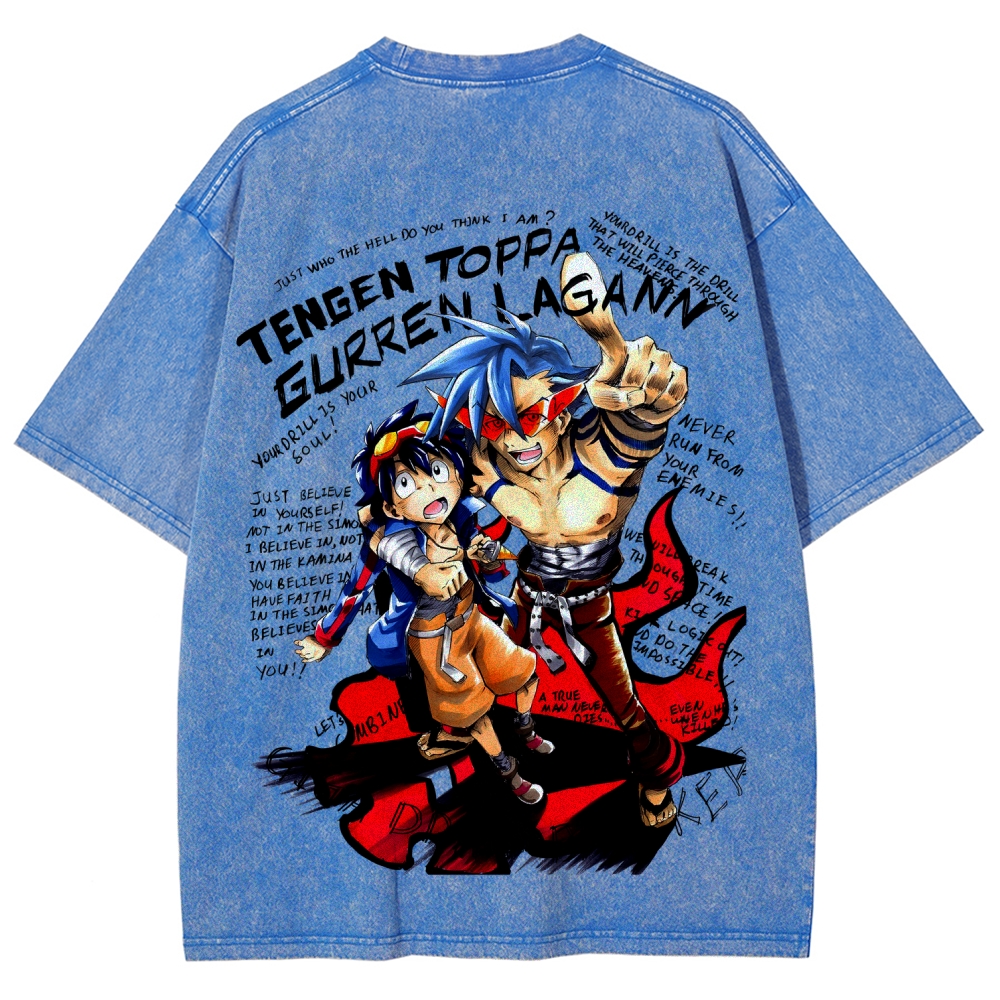 Tengen Toppa Unisex Fit Washed T-Shirt 2603014180