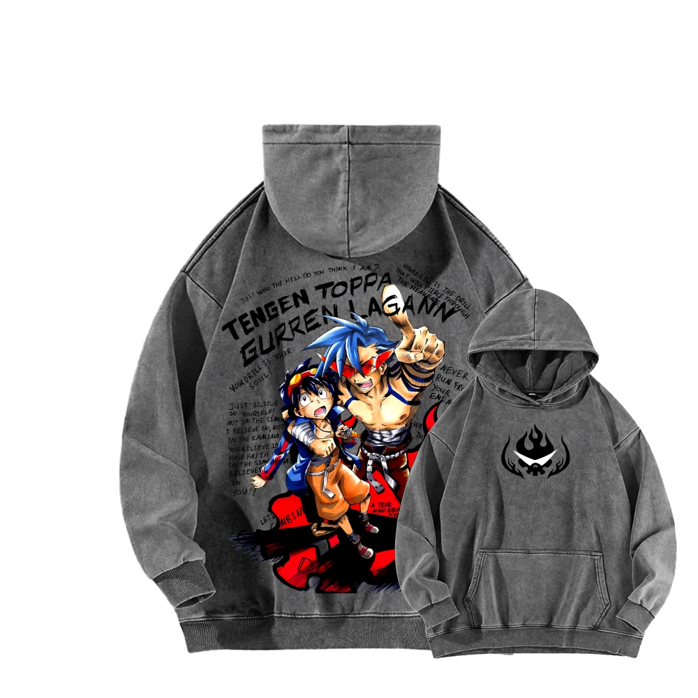 Tengen Toppa Unisex Washed Hoodie 2603014191