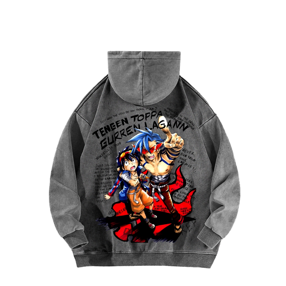 Tengen Toppa Unisex Washed Hoodie 2603014191