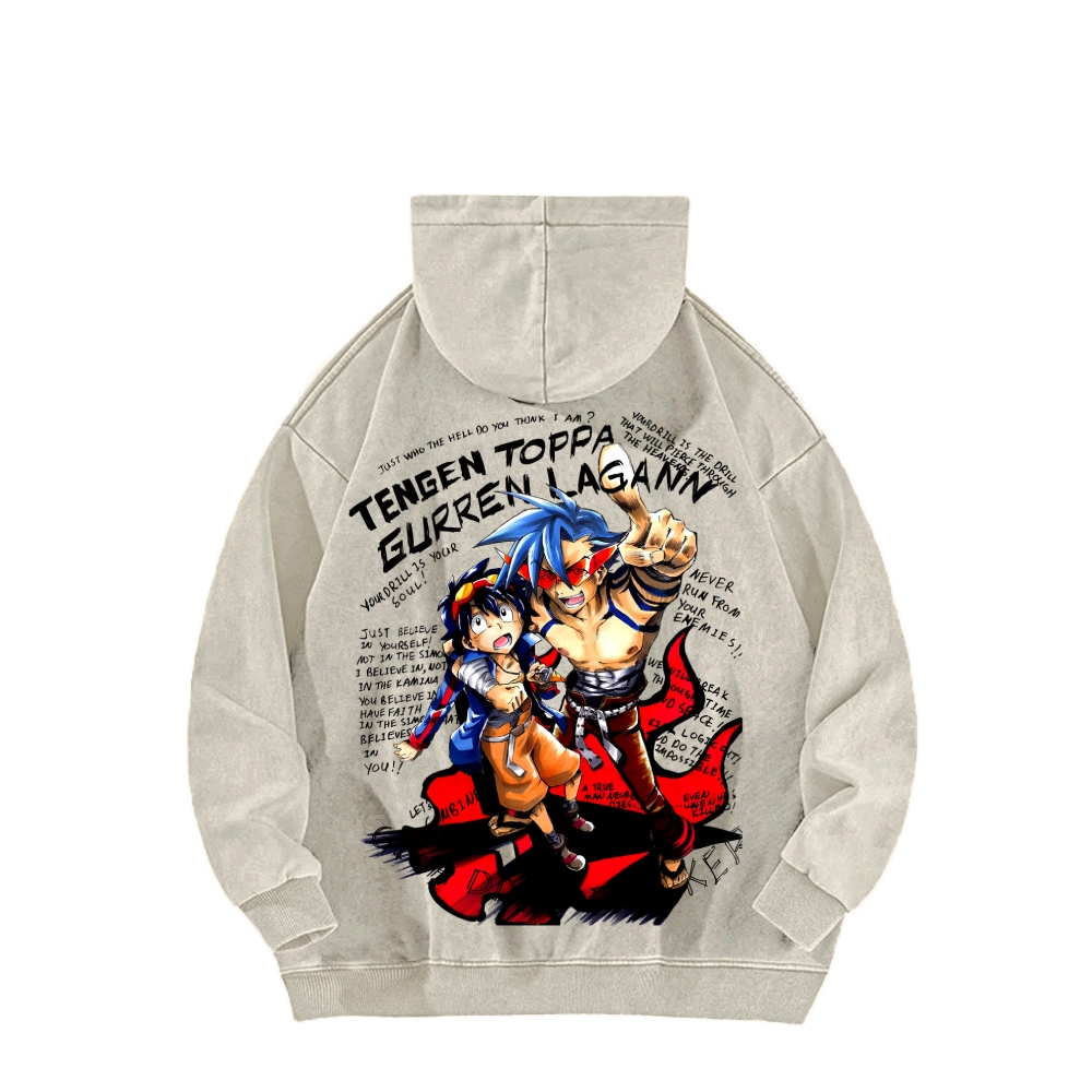 Tengen Toppa Unisex Washed Hoodie 2603014191