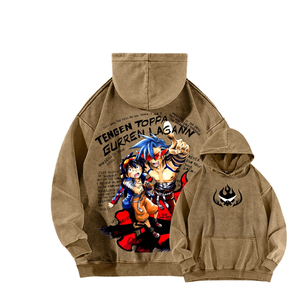 Tengen Toppa Unisex Washed Hoodie 2603014191