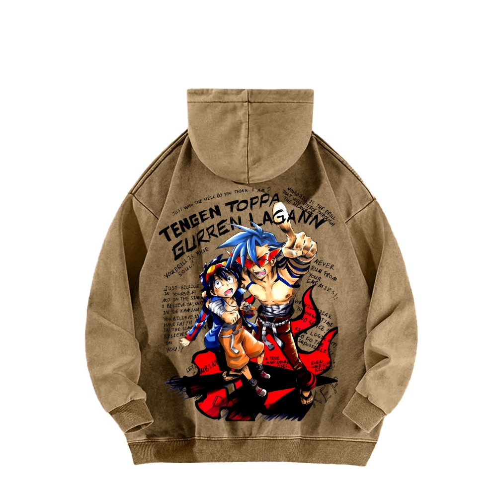 Tengen Toppa Unisex Washed Hoodie 2603014191