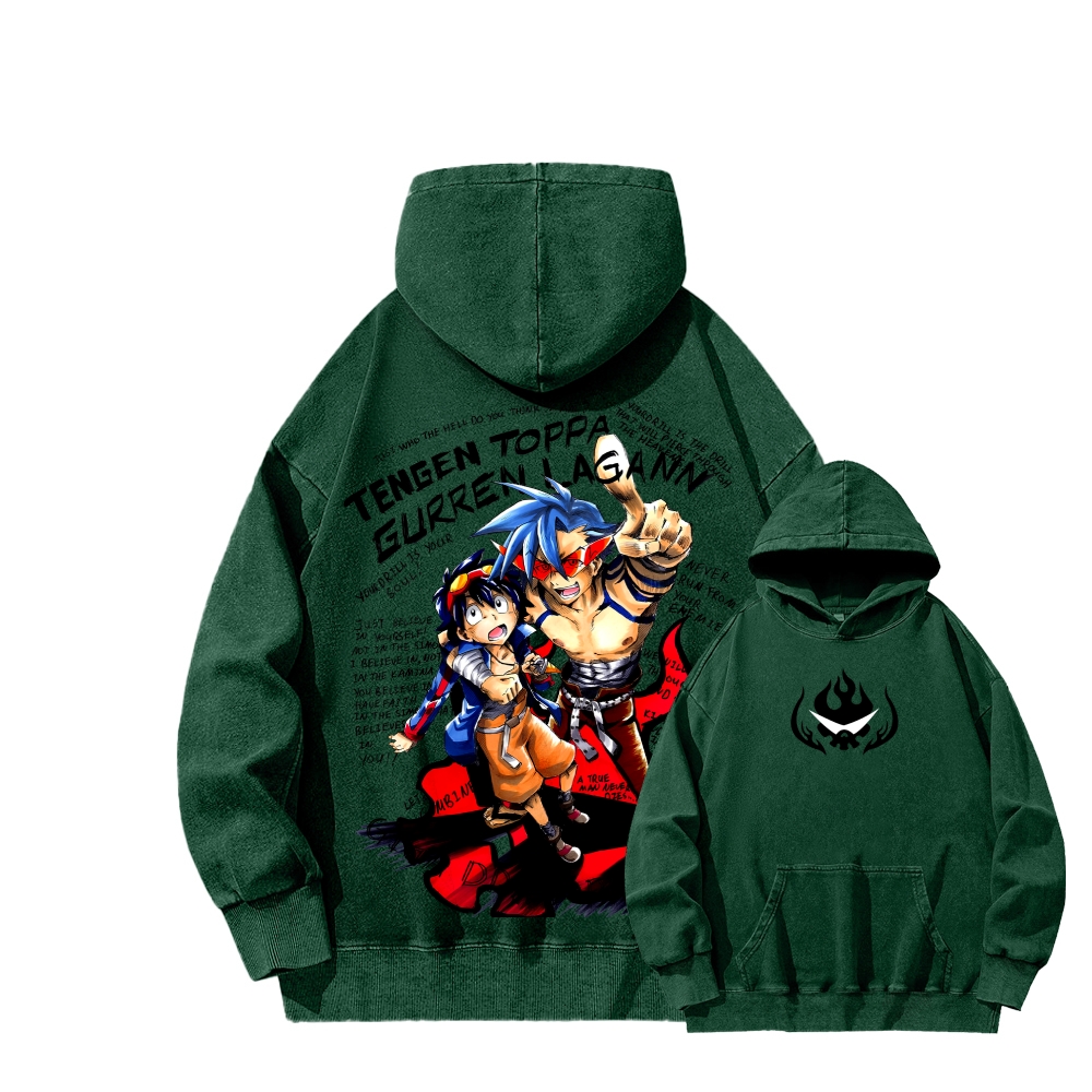 Tengen Toppa Unisex Washed Hoodie 2603014191