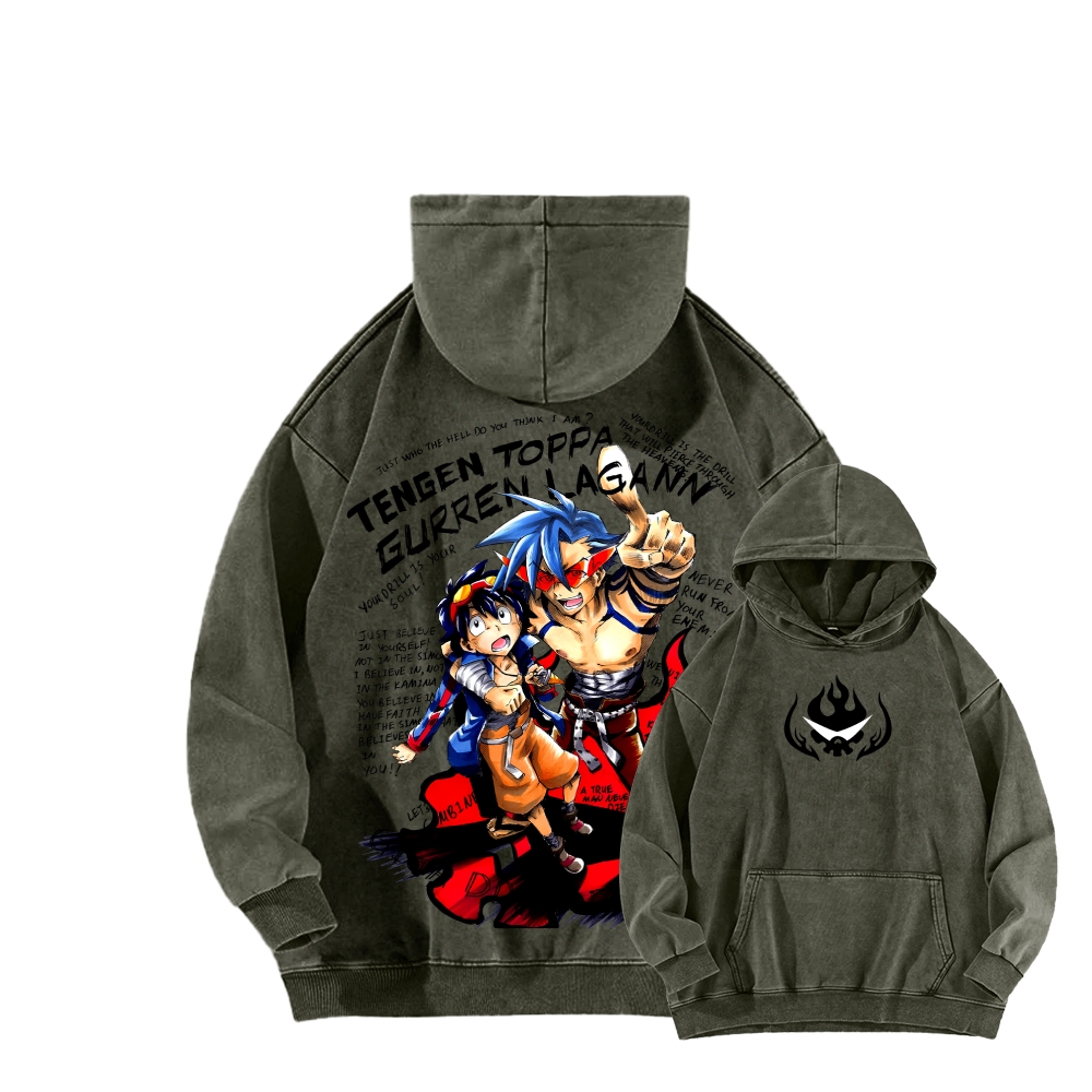 Tengen Toppa Unisex Washed Hoodie 2603014191