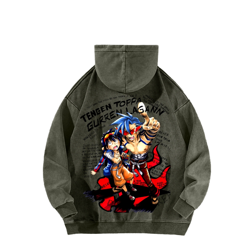 Tengen Toppa Unisex Washed Hoodie 2603014191