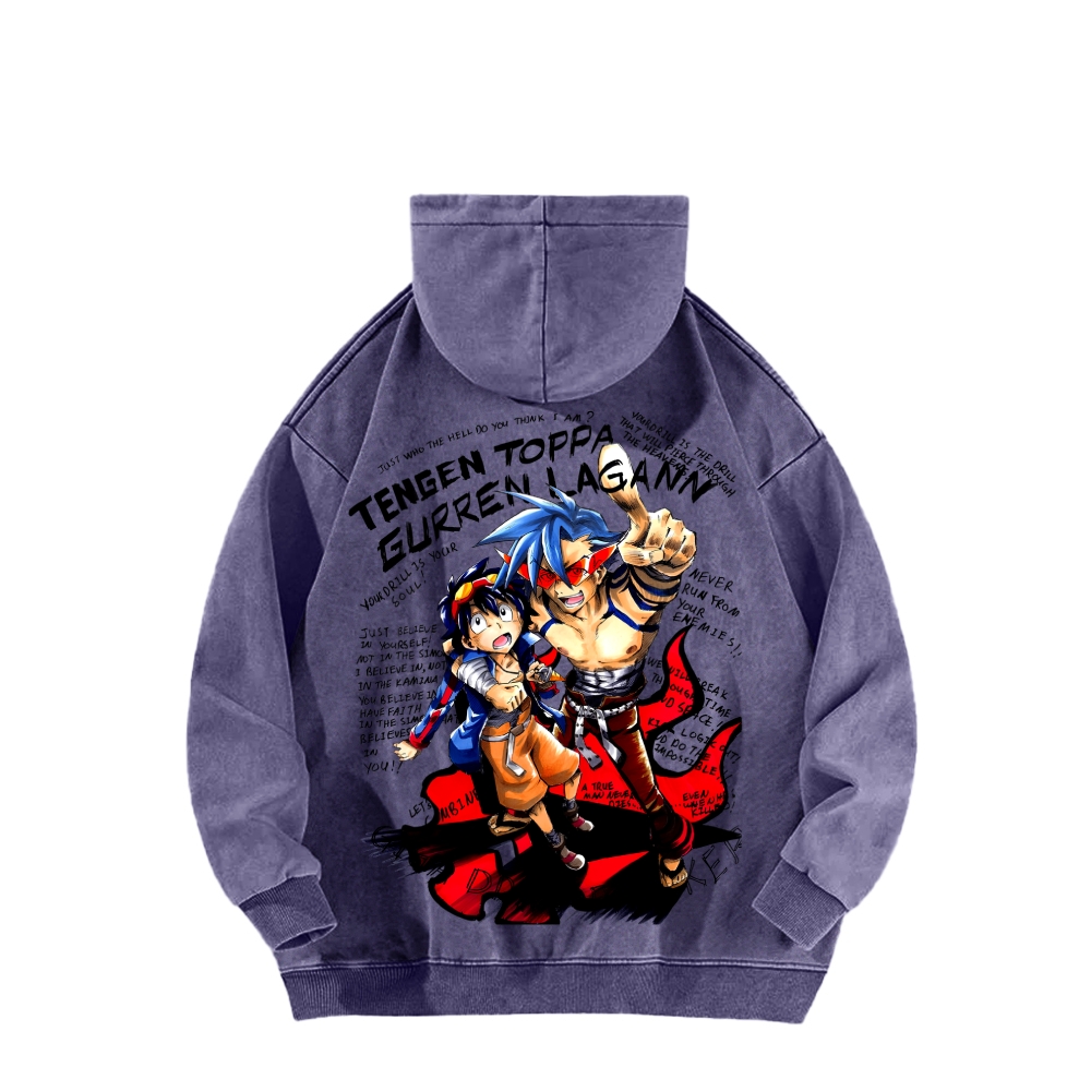 Tengen Toppa Unisex Washed Hoodie 2603014191