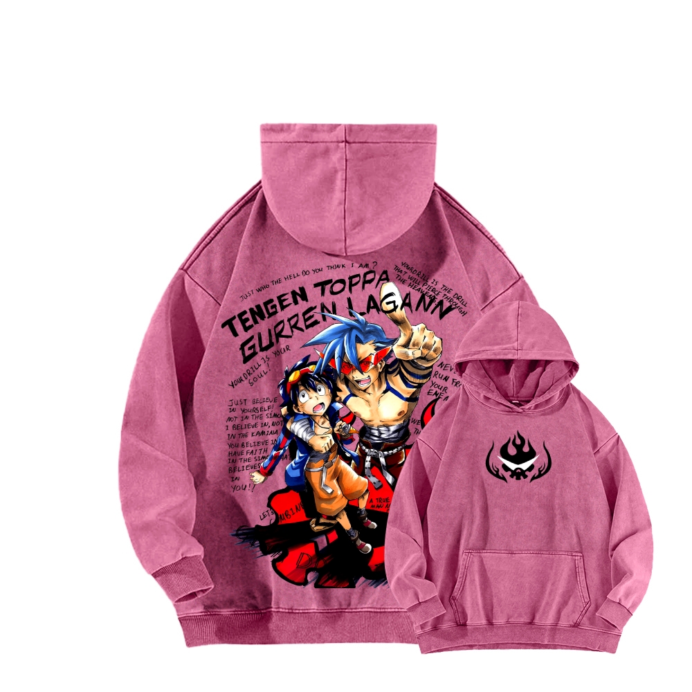 Tengen Toppa Unisex Washed Hoodie 2603014191