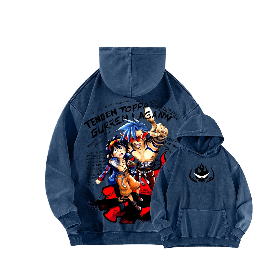 Tengen Toppa Unisex Washed Hoodie 2603014191