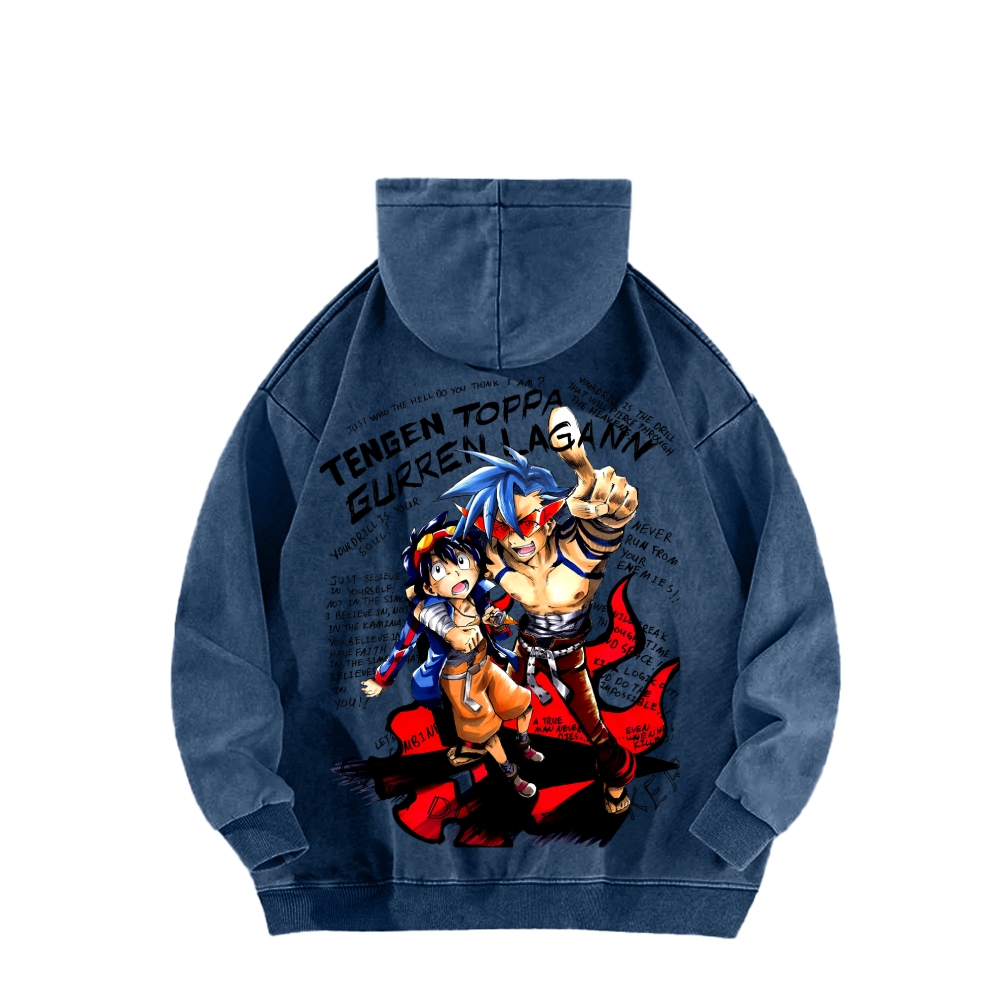 Tengen Toppa Unisex Washed Hoodie 2603014191