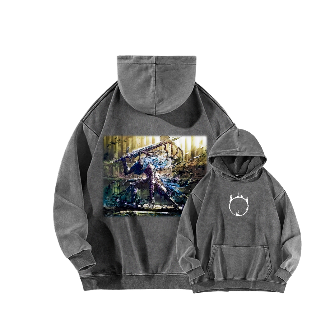 Dark Souls Unisex Washed Hoodie 2603015525