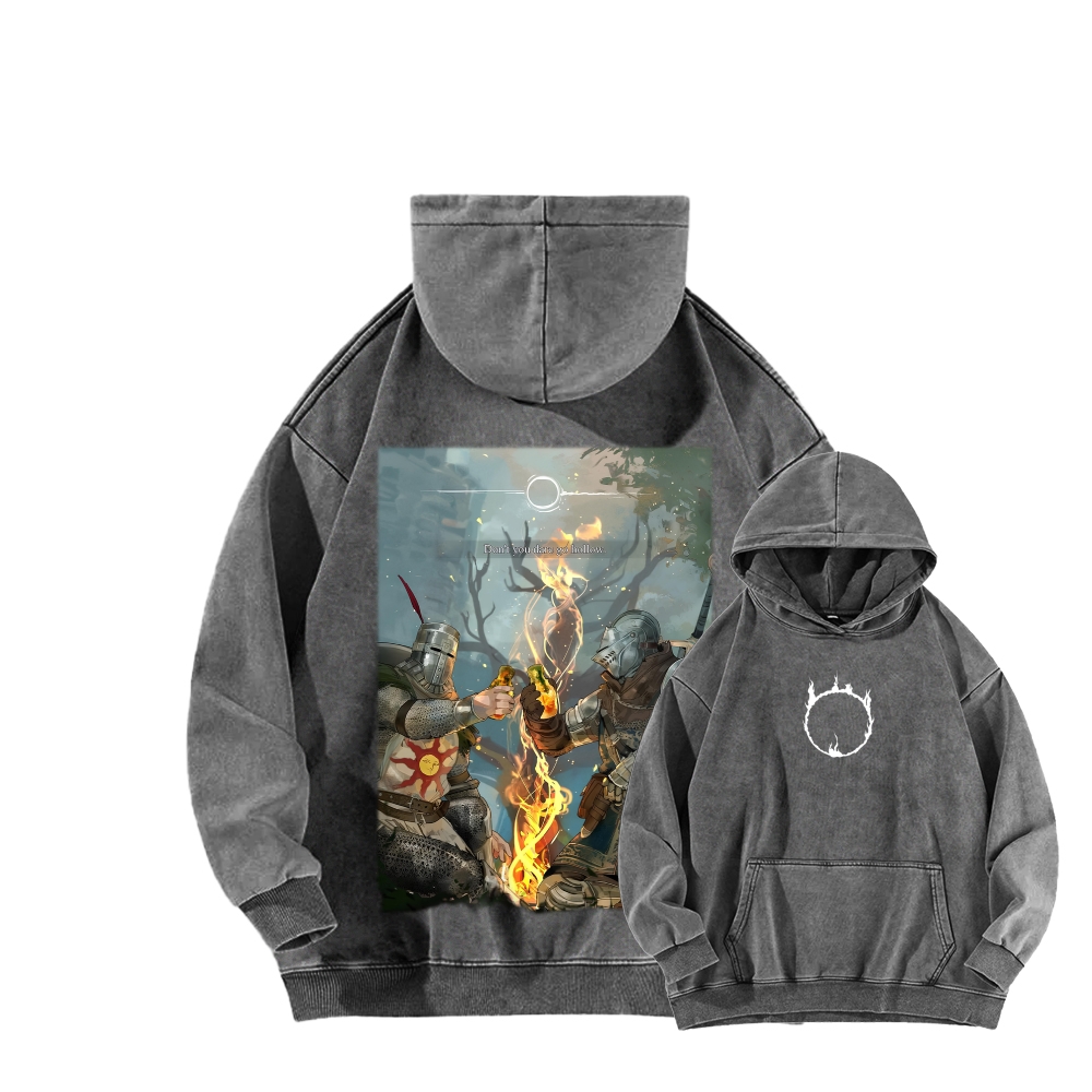 Dark Souls Unisex Washed Hoodie 2603015526