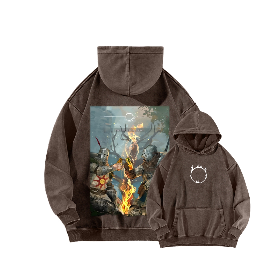Dark Souls Unisex Washed Hoodie 2603015526