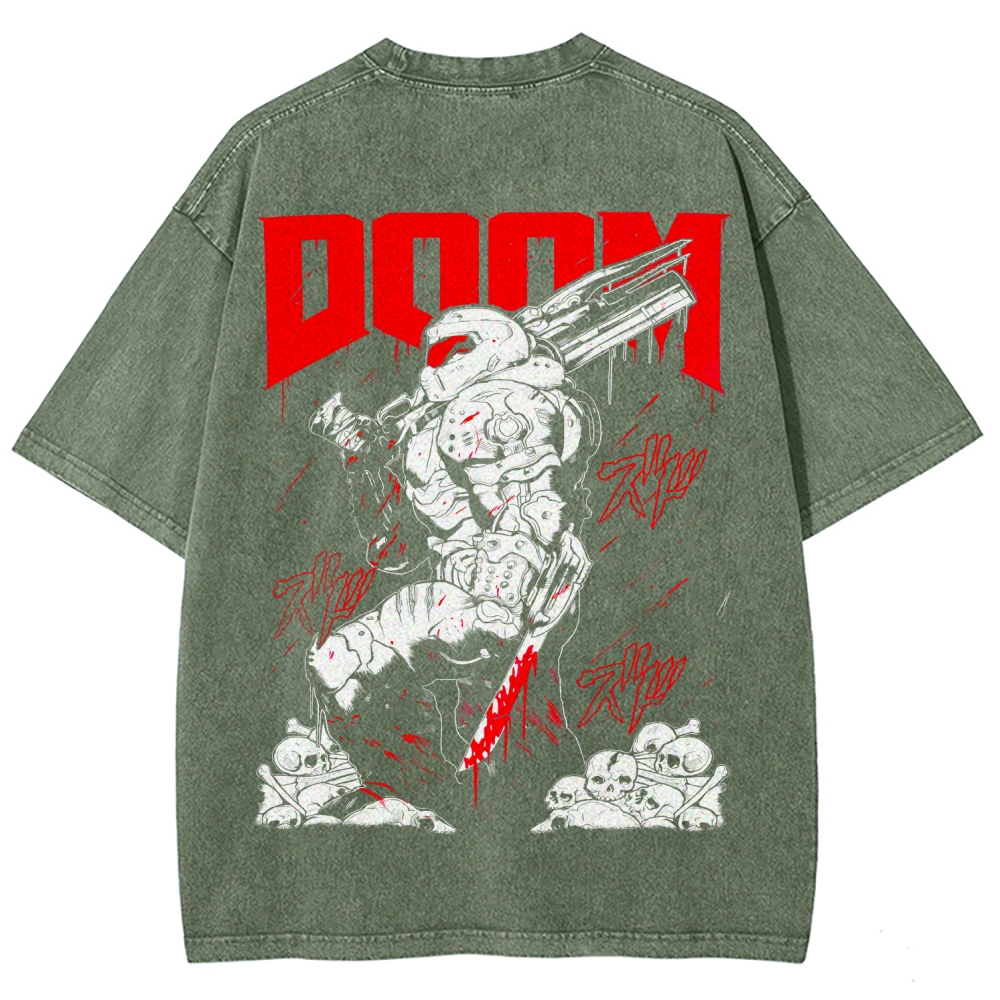 DOOM Unisex Fit Washed T-Shirt 2603016969