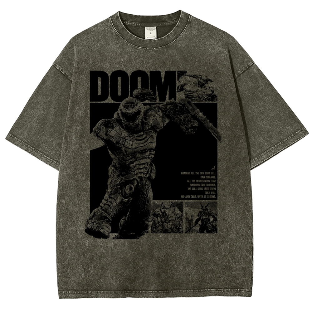 DOOM Unisex Fit Washed T-Shirt 2603017149