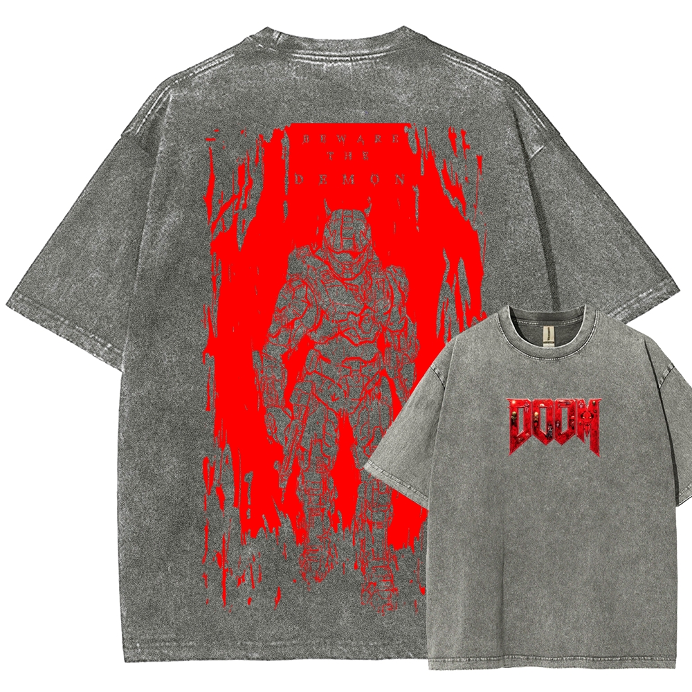 DOOM Unisex Fit Washed T-Shirt 2603017153