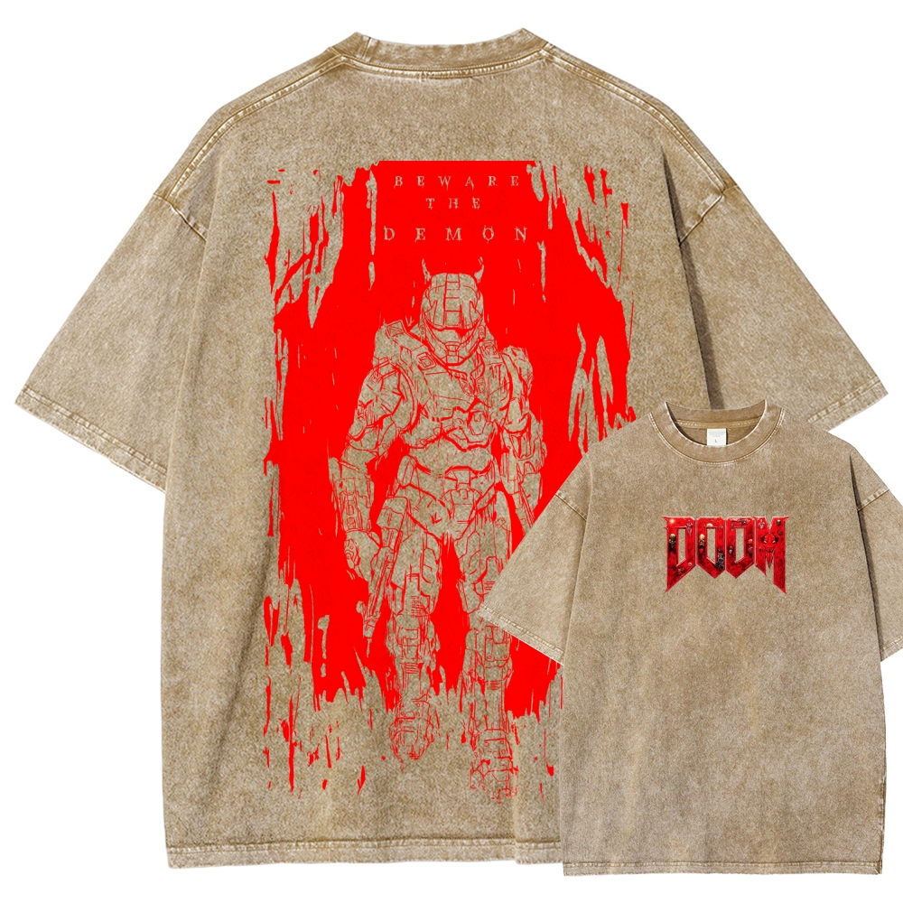 DOOM Unisex Fit Washed T-Shirt 2603017153