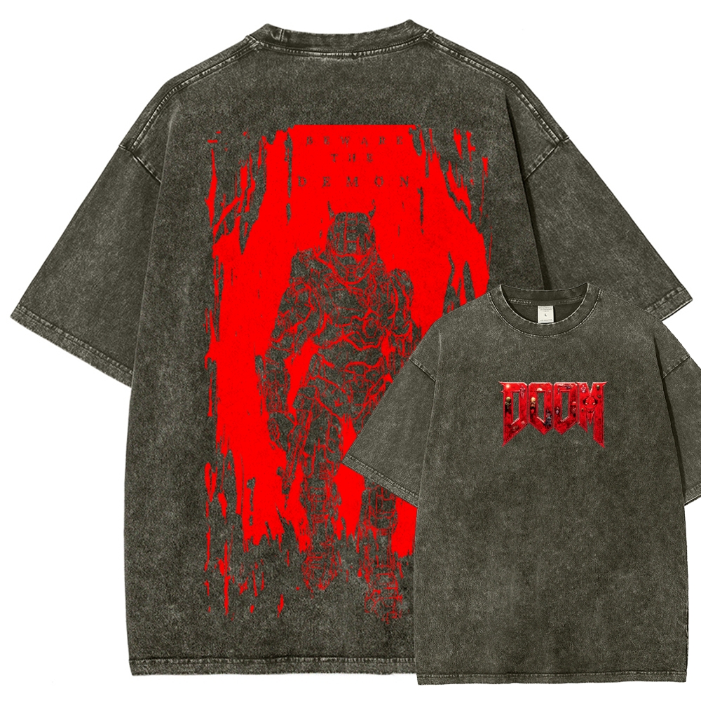DOOM Unisex Fit Washed T-Shirt 2603017153