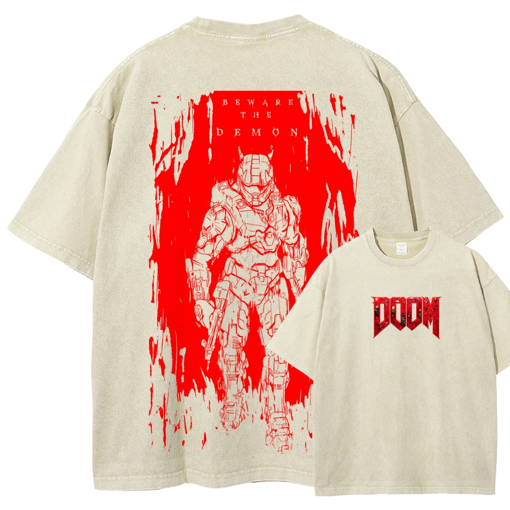 DOOM Unisex Fit Washed T-Shirt 2603017153