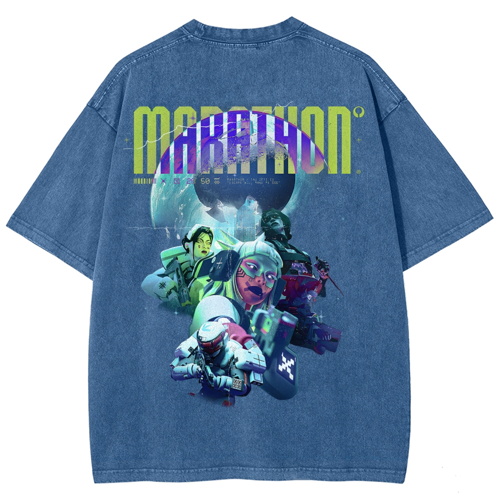 Marathon Unisex Fit Washed T-Shirt 2603017723
