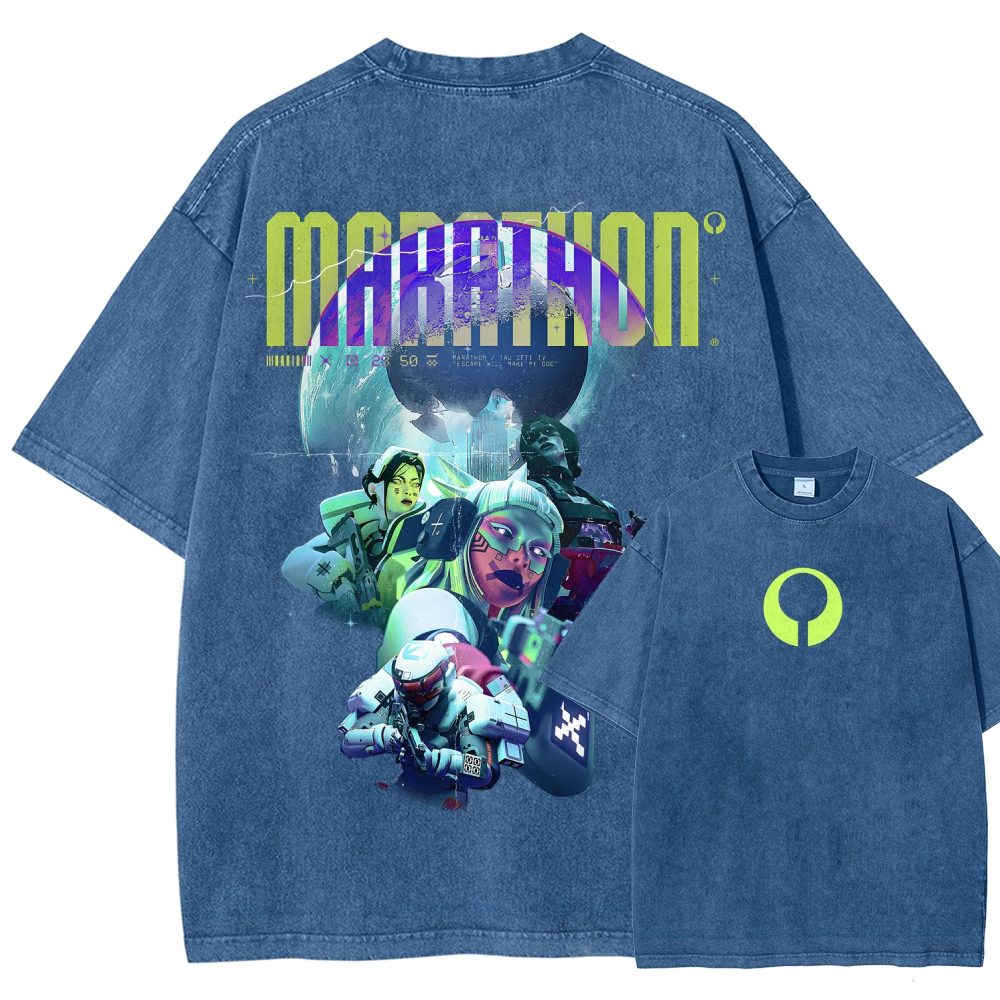Marathon Unisex Fit Washed T-Shirt 2603017723