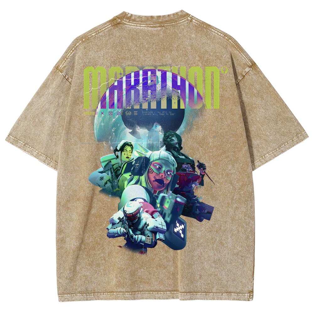 Marathon Unisex Fit Washed T-Shirt 2603017723