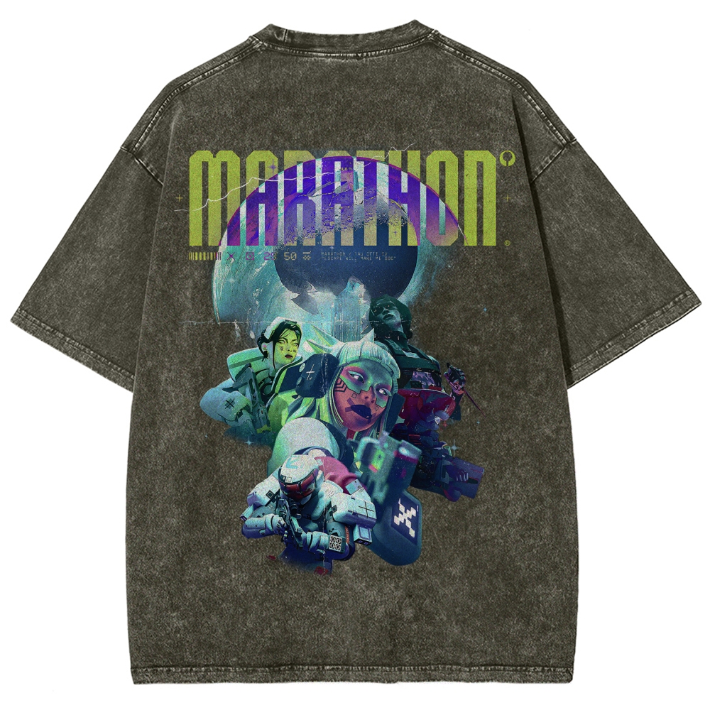 Marathon Unisex Fit Washed T-Shirt 2603017723