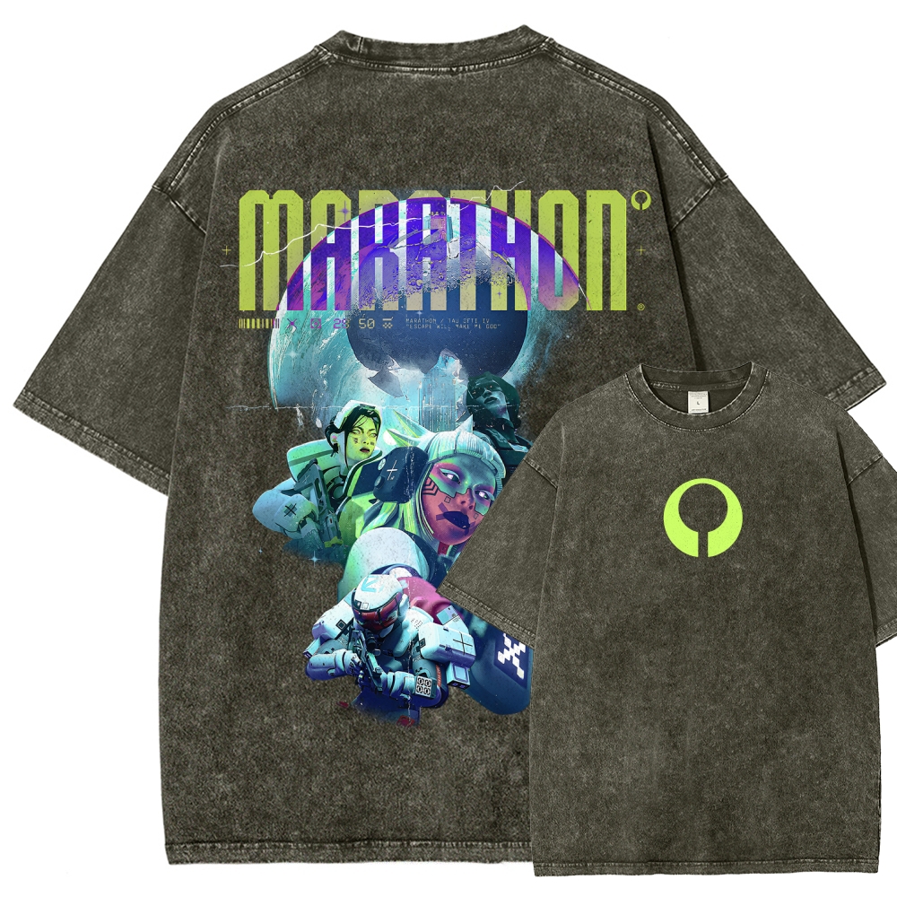 Marathon Unisex Fit Washed T-Shirt 2603017723