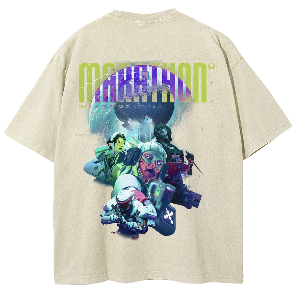 Marathon Unisex Fit Washed T-Shirt 2603017723