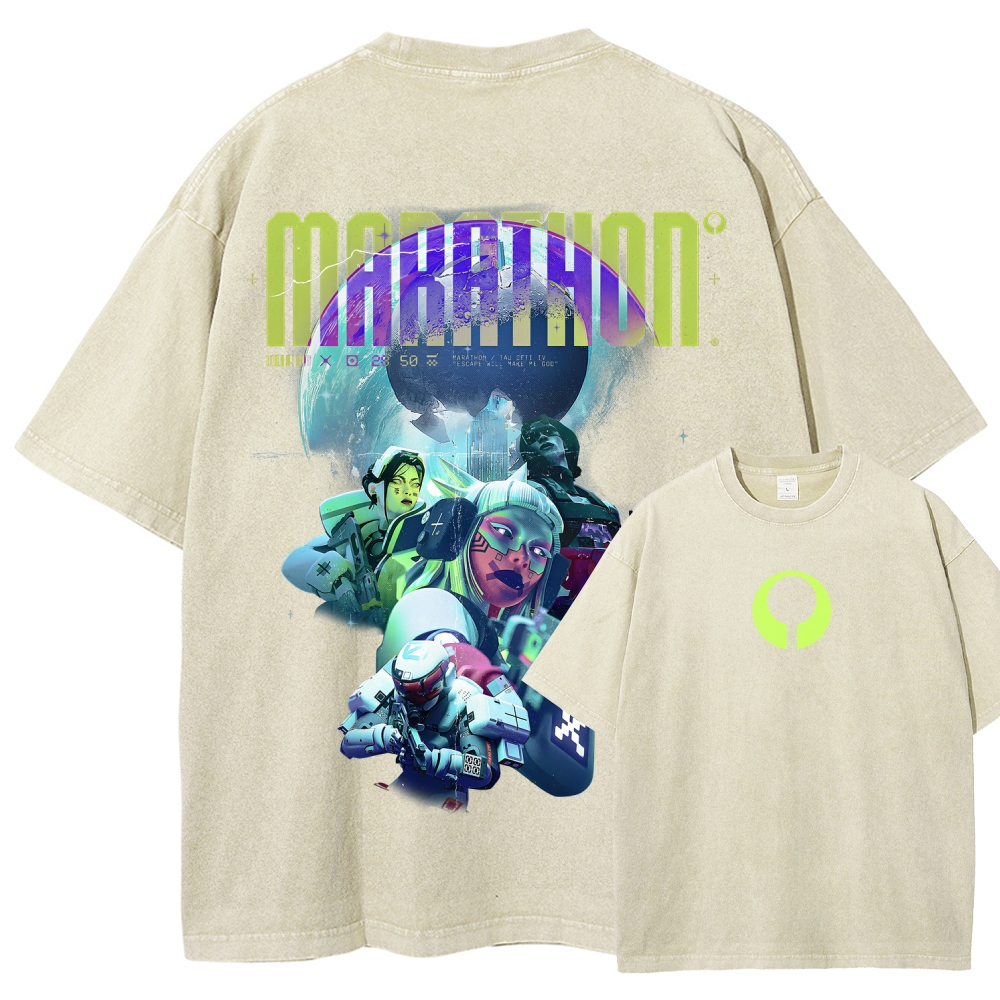 Marathon Unisex Fit Washed T-Shirt 2603017723