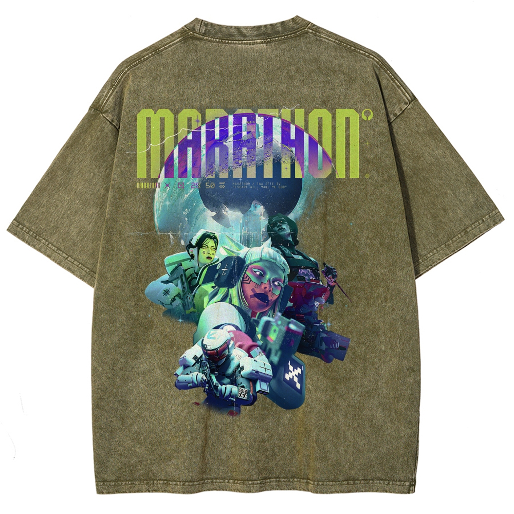 Marathon Unisex Fit Washed T-Shirt 2603017723