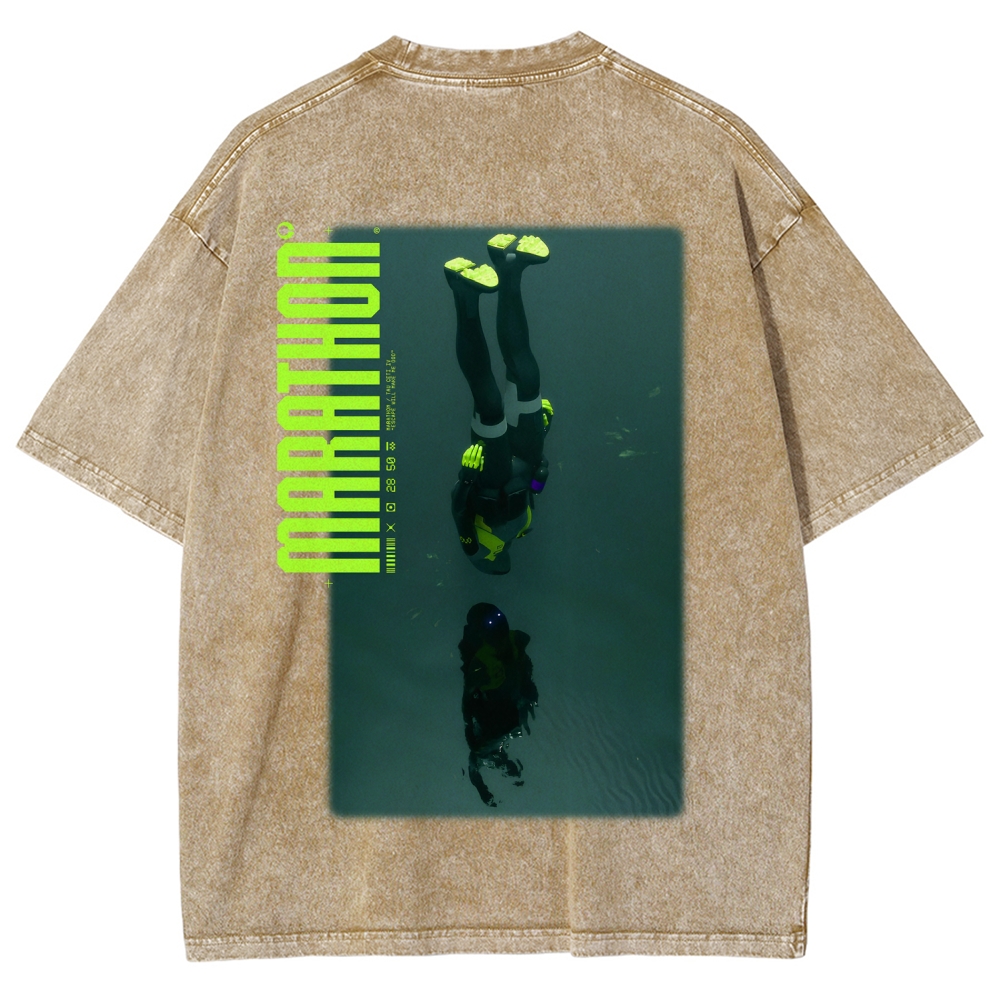 Marathon Unisex Fit Washed T-Shirt 2603017735