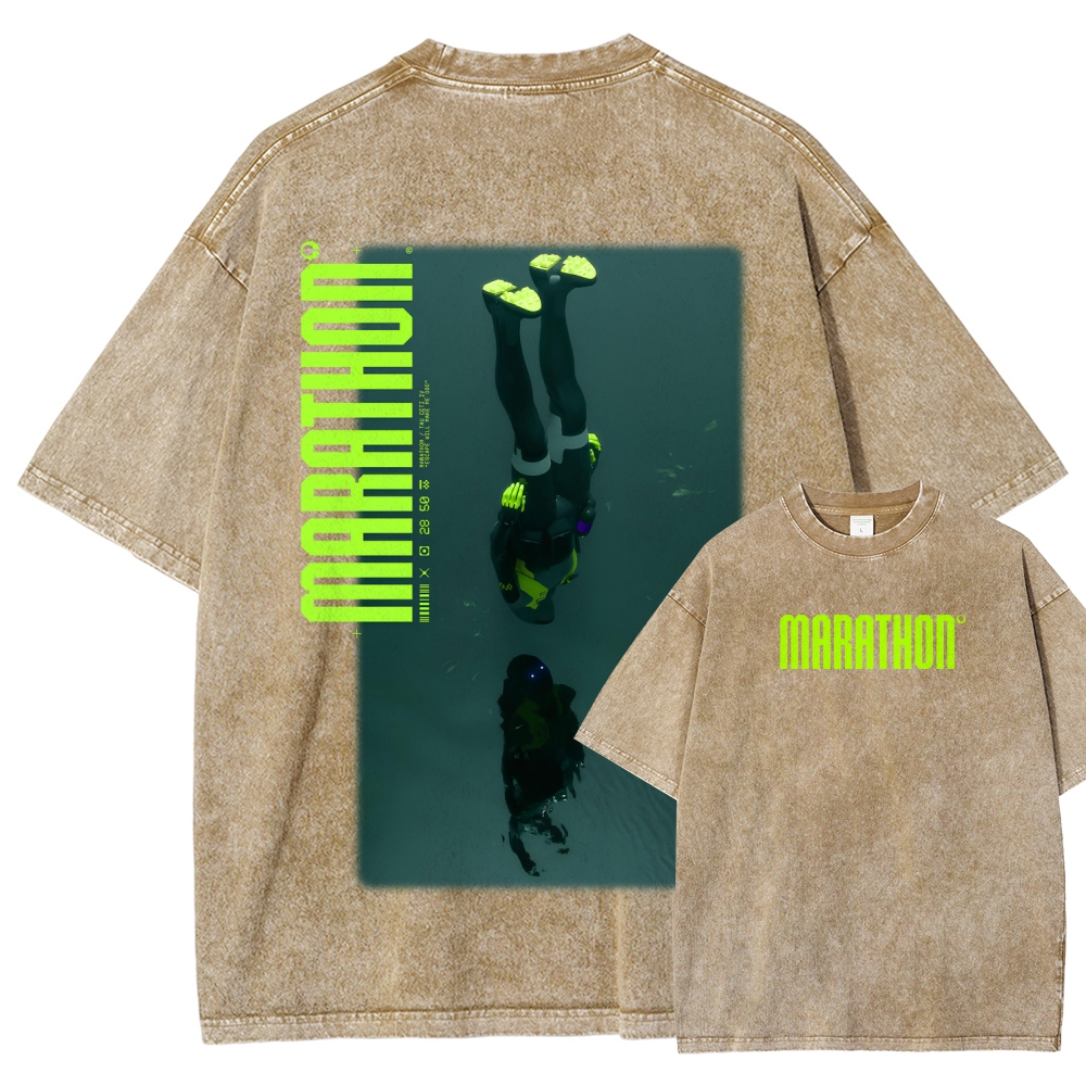 Marathon Unisex Fit Washed T-Shirt 2603017735