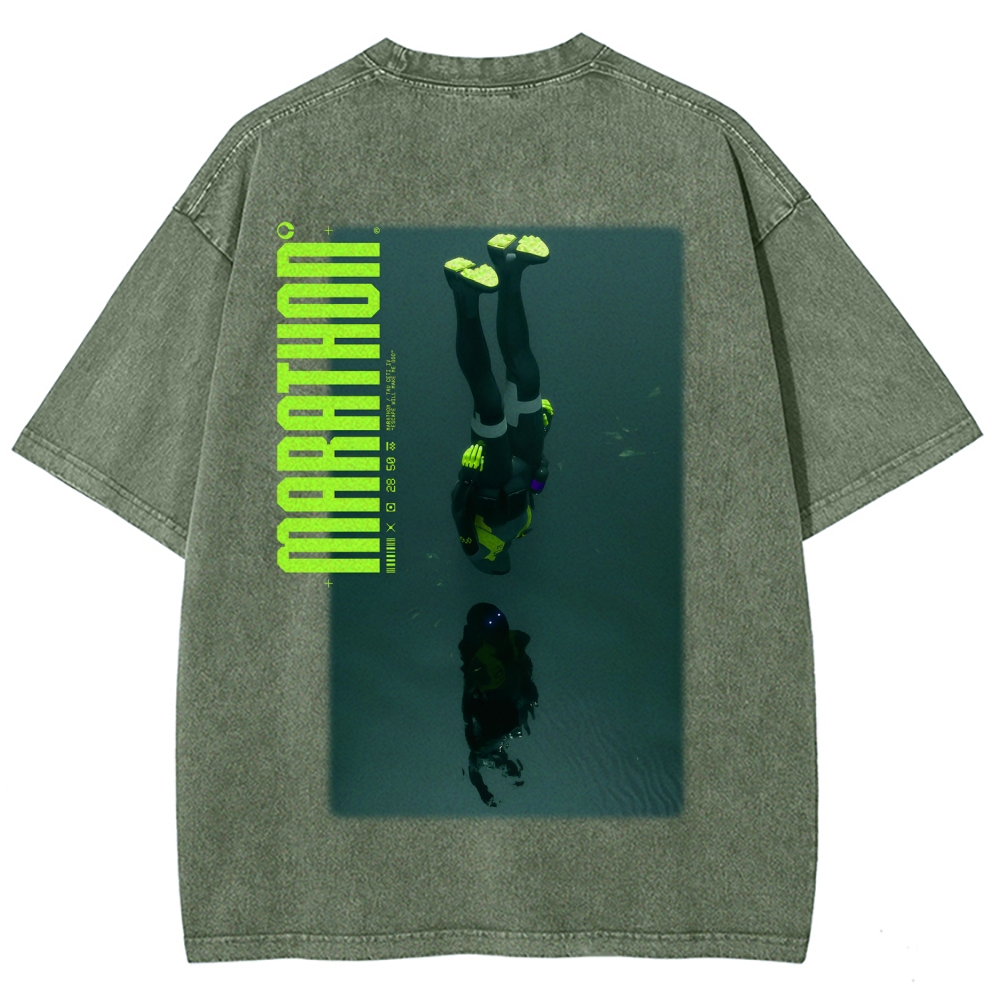 Marathon Unisex Fit Washed T-Shirt 2603017735