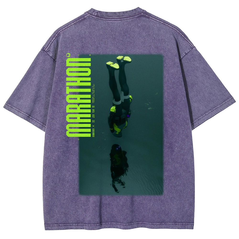 Marathon Unisex Fit Washed T-Shirt 2603017735