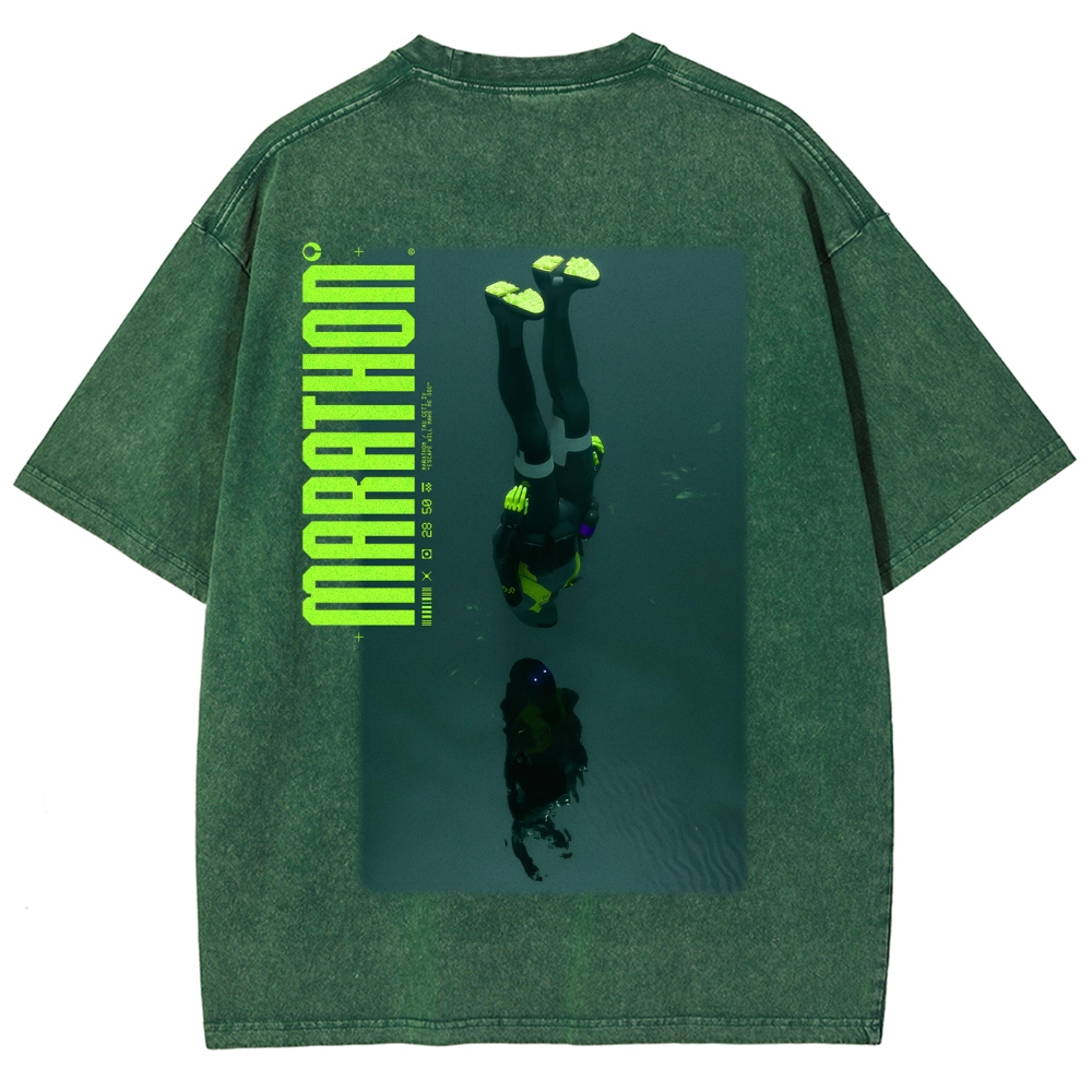 Marathon Unisex Fit Washed T-Shirt 2603017735