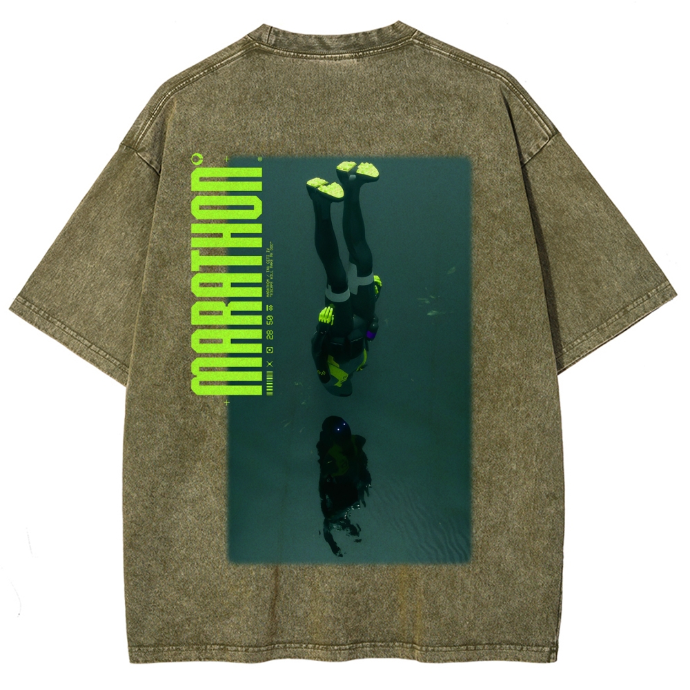 Marathon Unisex Fit Washed T-Shirt 2603017735