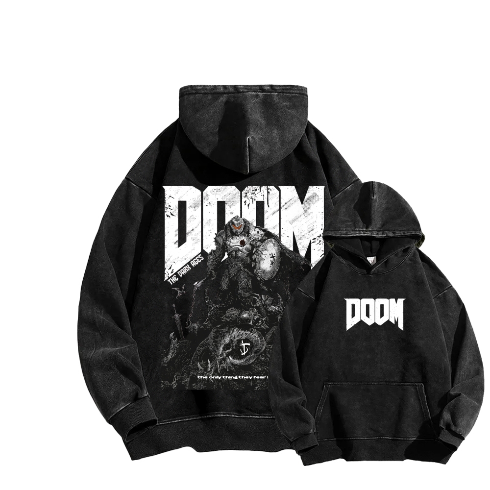 DOOM Unisex Washed Hoodie 2603018518