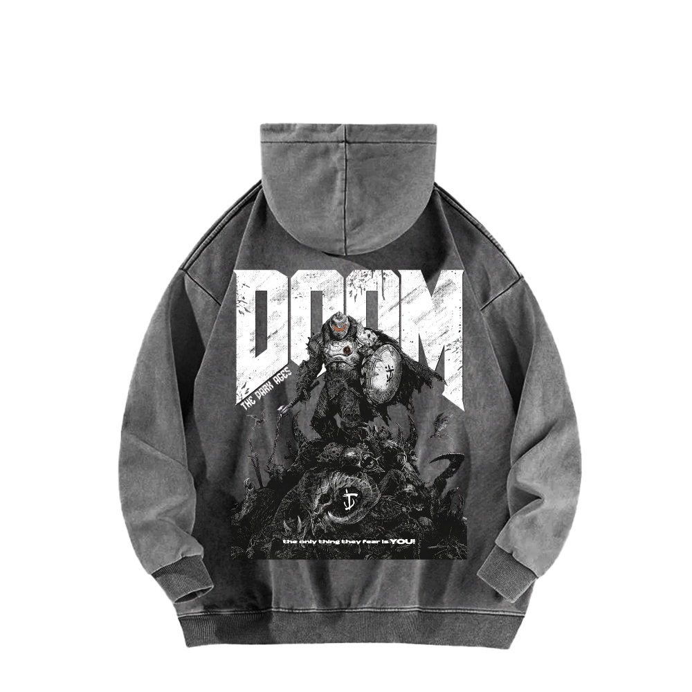 DOOM Unisex Washed Hoodie 2603018518